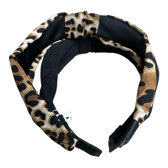 Madewell Set Of 2 Black & Leopard Print Knotted Middle Headbands NWT main image 4